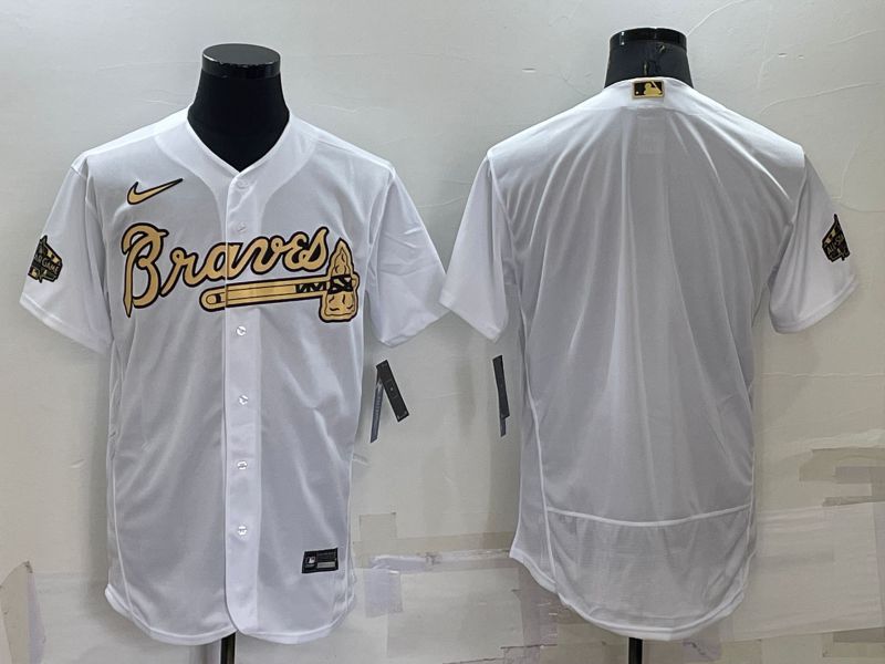 Men Atlanta Braves Blank White 2022 All Star Elite Nike MLB Jersey